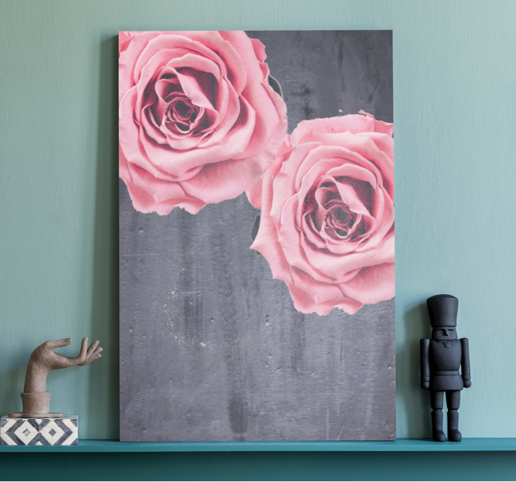 Quadro de flores buquê de rosas rosadas - TenStickers