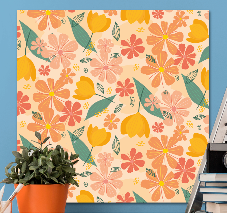 Quadro de flores com composição inspirada na botânica - TenStickers