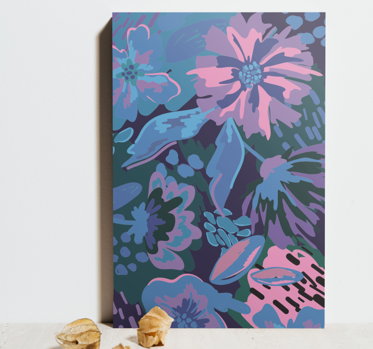 Quadro de flores com design abstrato floral - TenStickers