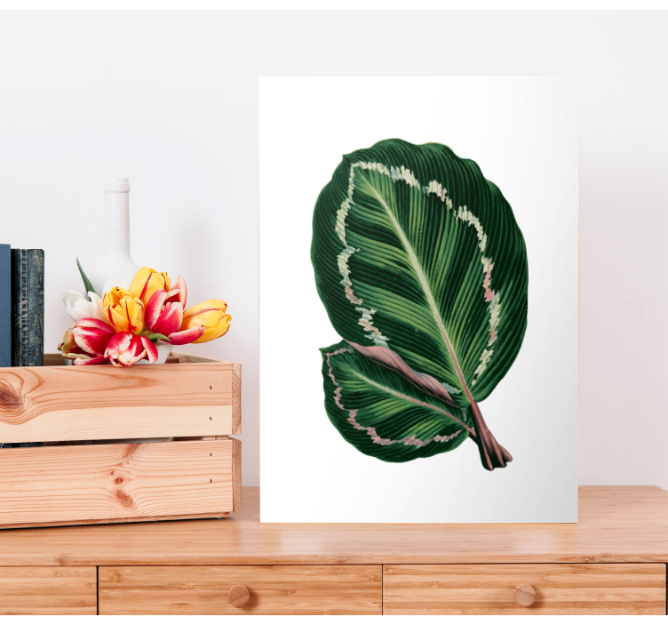 Quadro de flores com design de folhas grandes - TenStickers