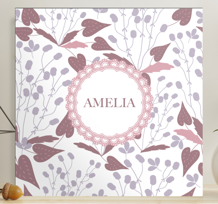 Quadro de flores com design de nome floral - TenStickers