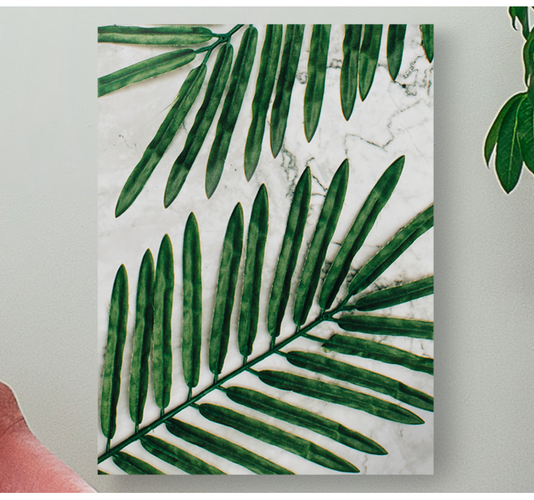 Quadro de flores com folhas verdes luxuosas - TenStickers