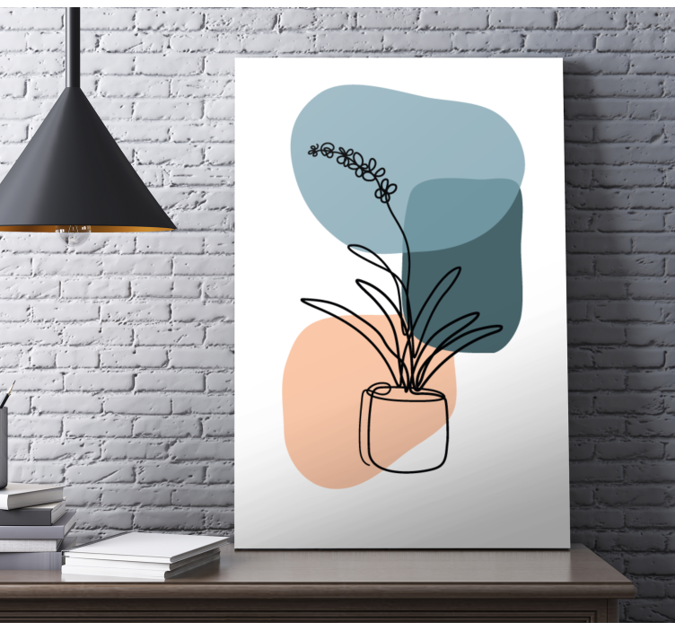 Quadro de flores com formas de plantas estilizadas - TenStickers