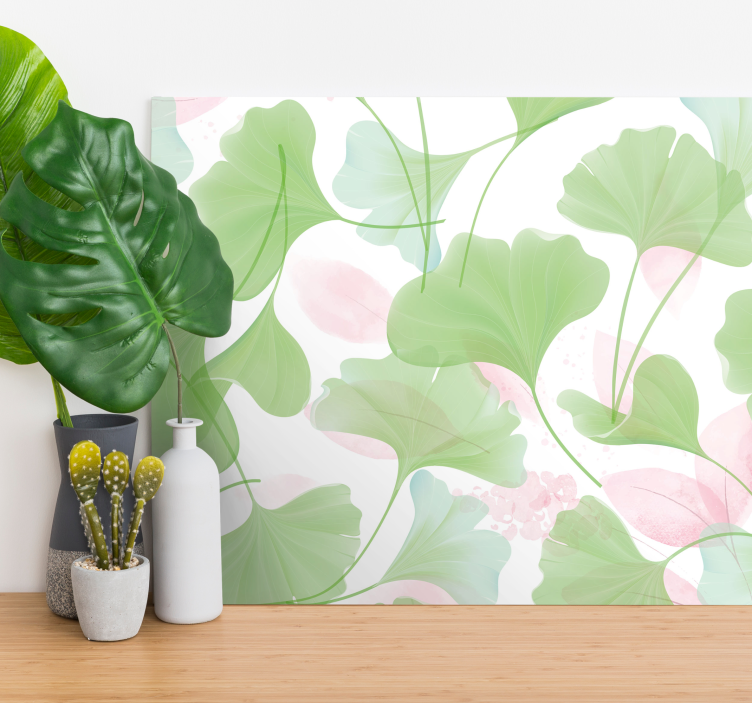 Quadro de flores com motivo de folha de ginkgo - TenStickers