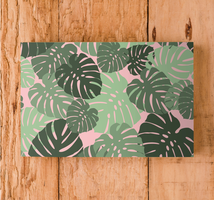 Quadro de flores com motivos de folhas tropicais - TenStickers