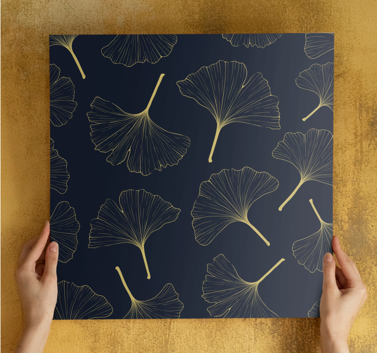Quadro de flores com padrão de folha de ginkgo - TenStickers