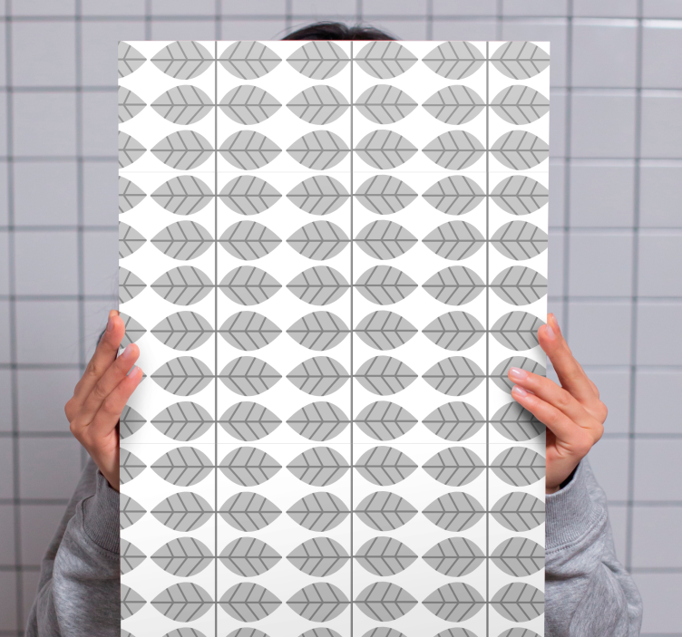 Quadro de flores com padrão de folhas estilizado - TenStickers