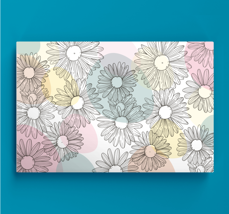 Quadro de flores com padrão floral de margaridas - TenStickers