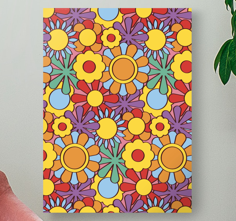 Quadro de flores com padrão vibrante de flores - TenStickers