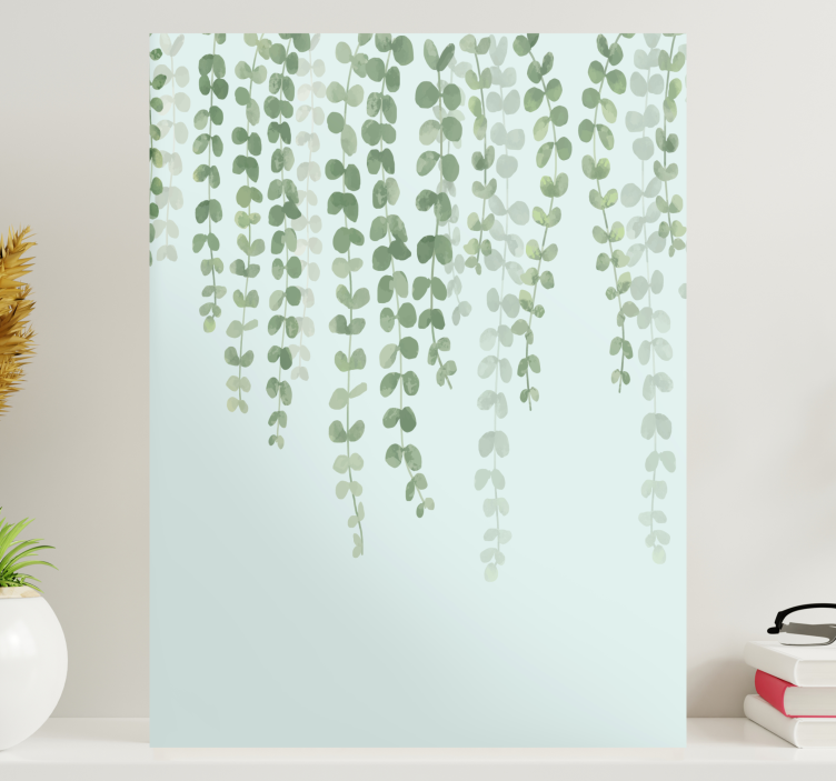 Quadro de flores com trepadeiras verdes pendentes - TenStickers