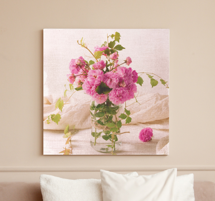 Quadro de flores composição botânica blush - TenStickers