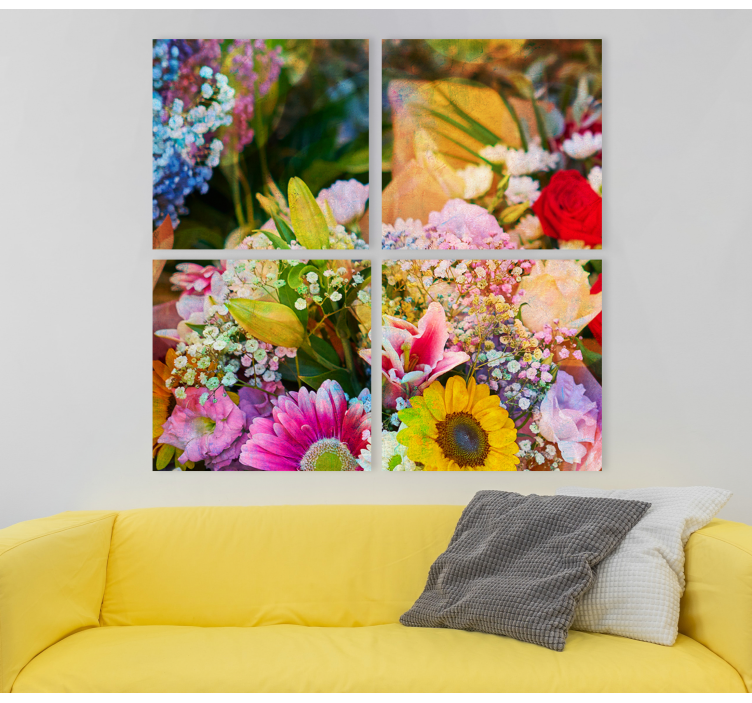 Quadro de flores composição de flores vivas - TenStickers