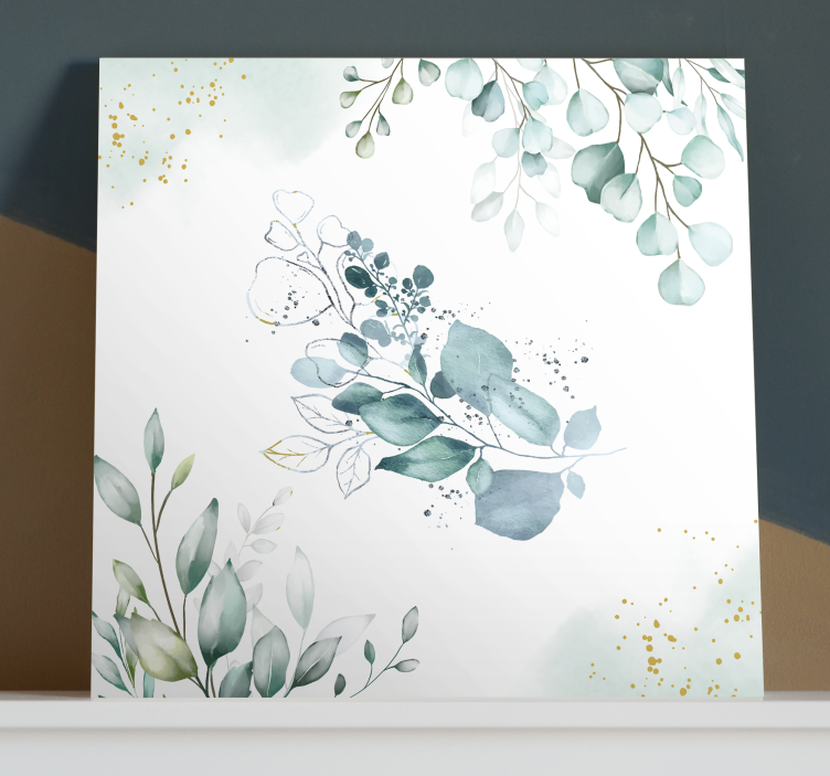 Quadro de flores composição de folhas de eucalipto - TenStickers