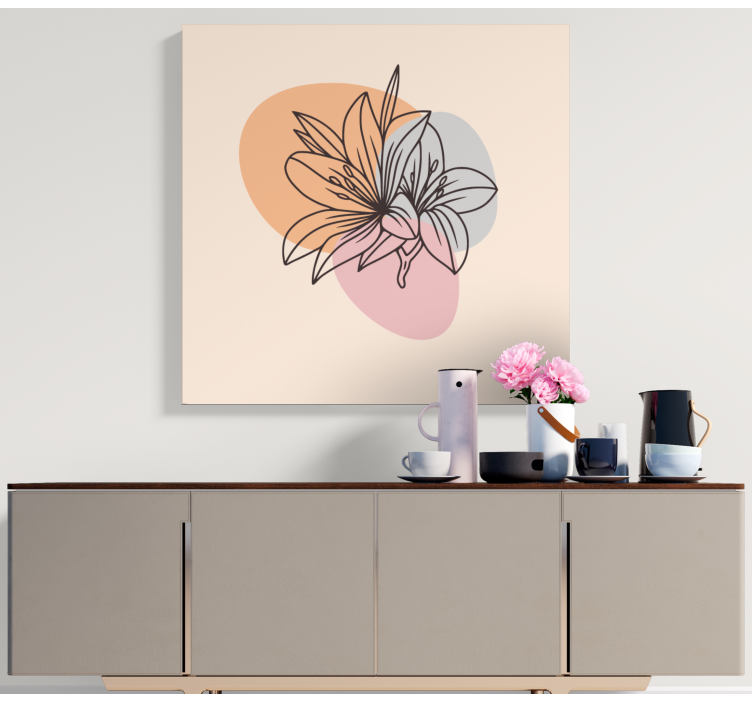 Quadro de flores composição floral estilizada - TenStickers