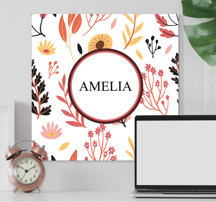 Quadro de flores design floral personalizado - TenStickers