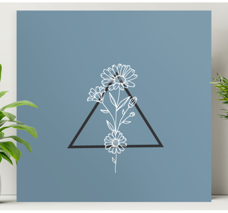 Quadro de flores design triangular floral - TenStickers