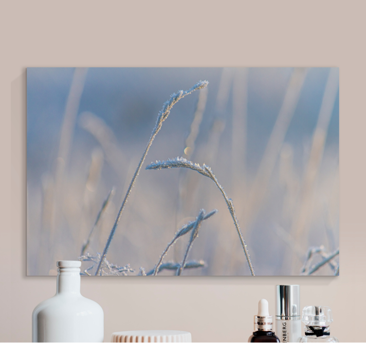 Quadro de flores e caules de grama congelada - TenStickers