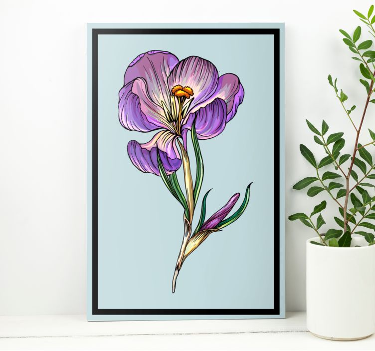 Quadro de flores elegância floral roxa - TenStickers