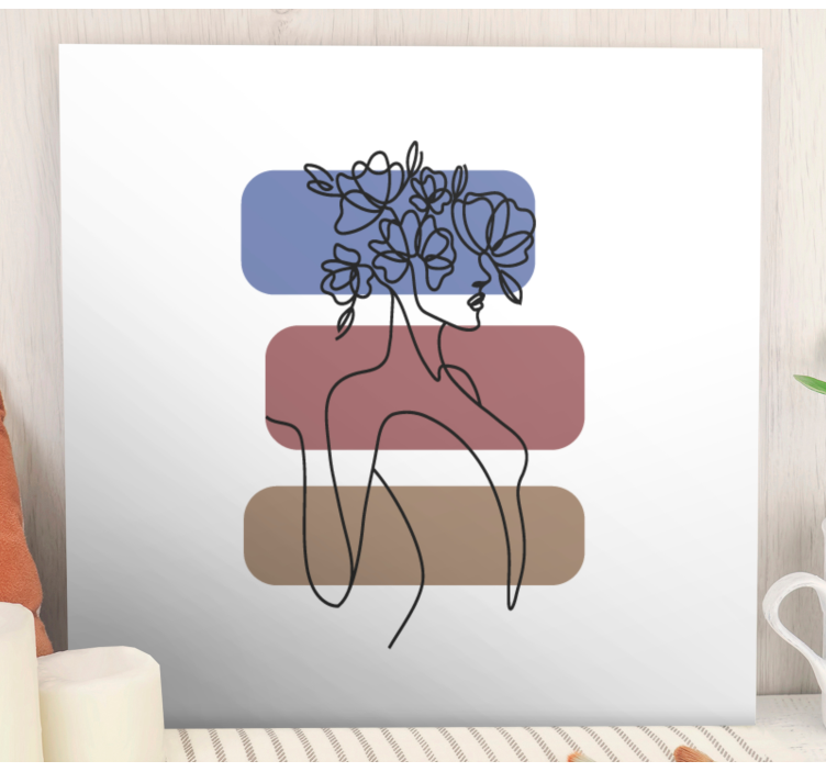 Quadro de flores figura floral minimalista - TenStickers