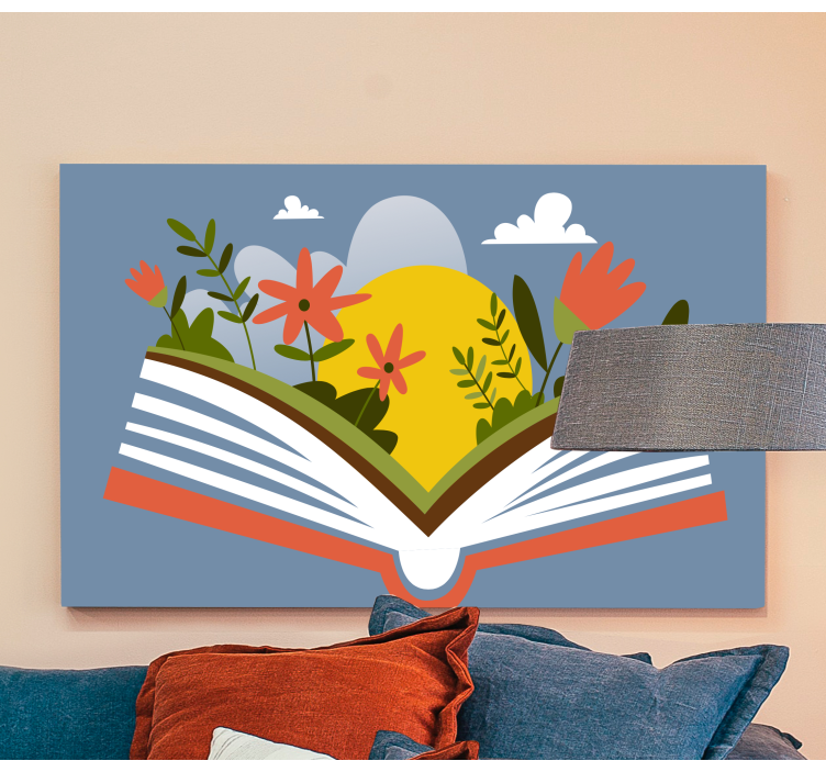 Quadro de flores flora em livro aberto - TenStickers
