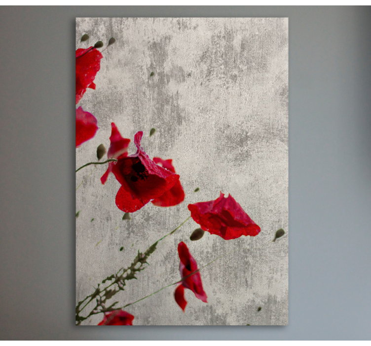 Quadro de flores flores de papoula vermelha - TenStickers
