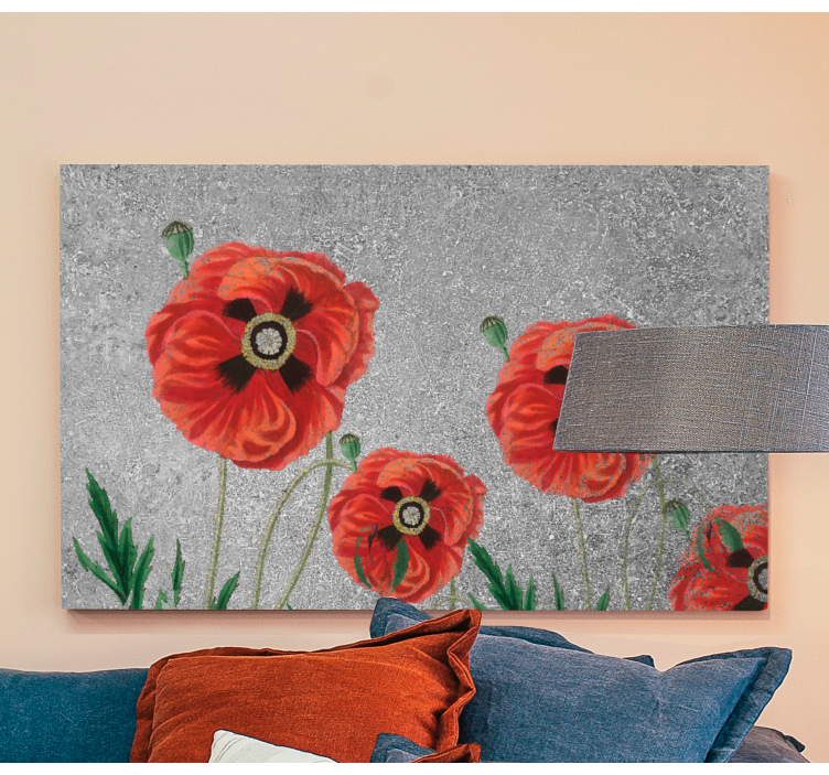 Quadro de flores flores de papoula vibrantes - TenStickers