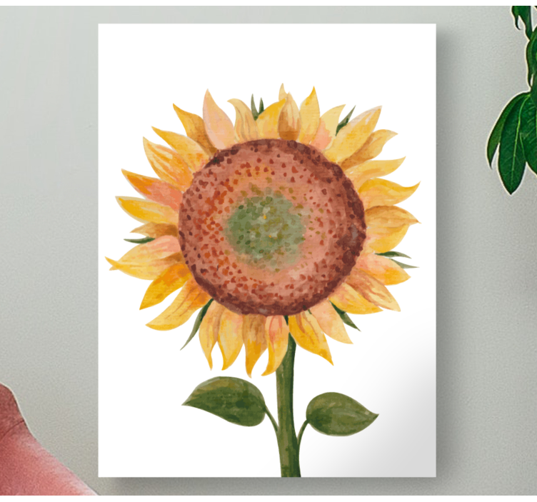Quadro de flores ilustração de girassol - TenStickers
