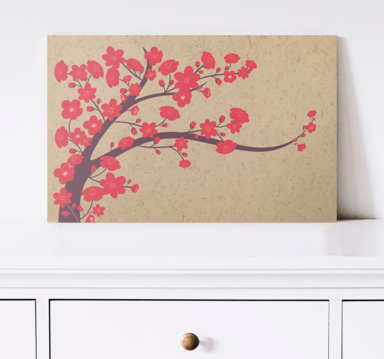Quadro de flores ramo de sakura - TenStickers
