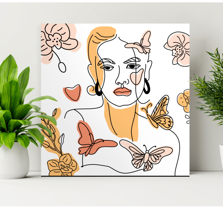 Quadro de flores retrato floral estilizado - TenStickers