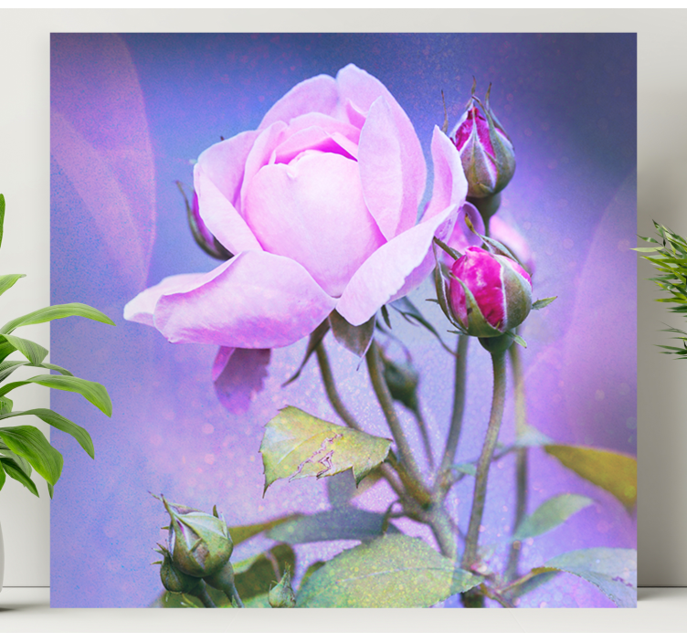 Quadro de flores rosa florescendo pink - TenStickers