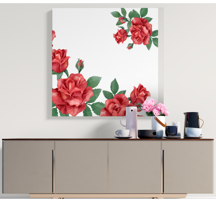 Quadro de flores rosas em flor - TenStickers