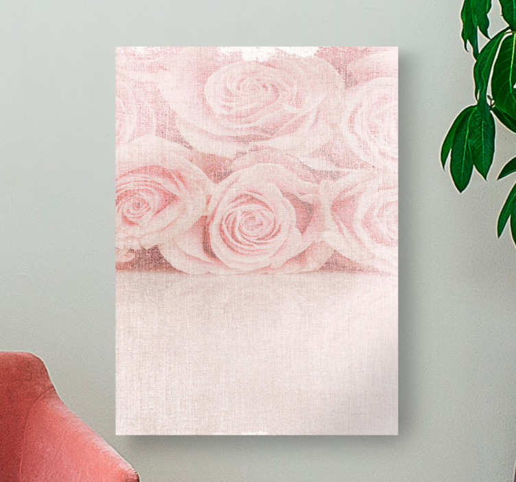 Quadro de flores rosas suaves em tons de rosa - TenStickers