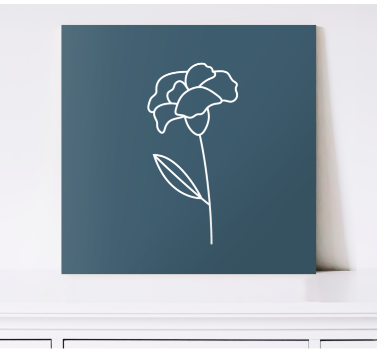 Quadro de flores silhueta floral minimalista - TenStickers