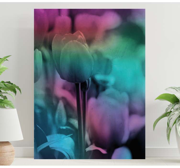 Quadro de flores silhueta floral suave - TenStickers
