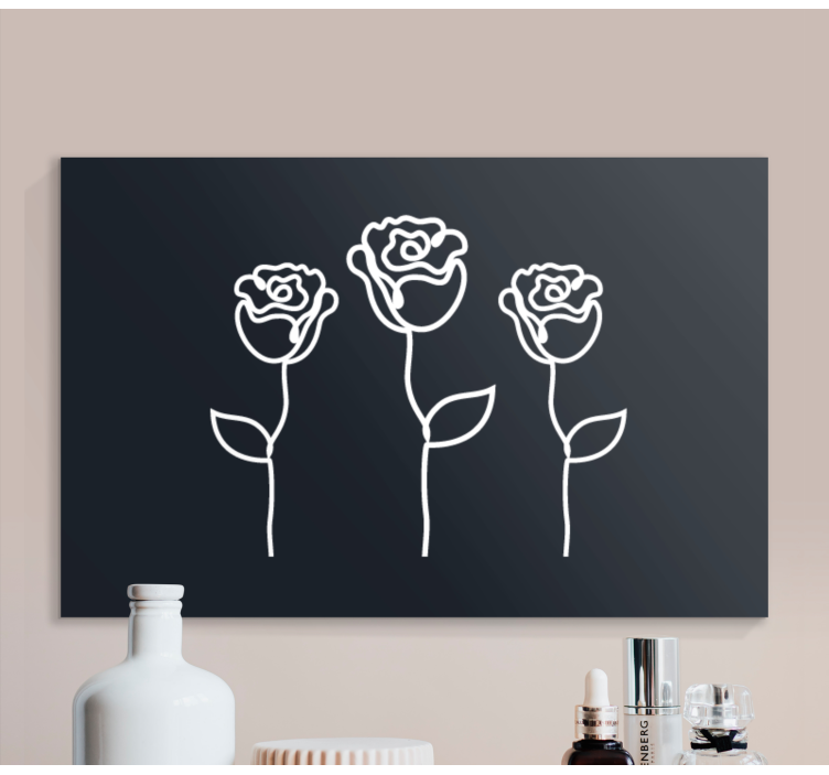 Quadro de flores três rosas estilizadas - TenStickers