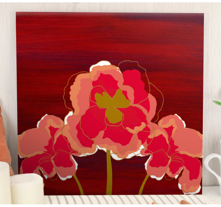 Quadro de flores trio floral vibrante - TenStickers