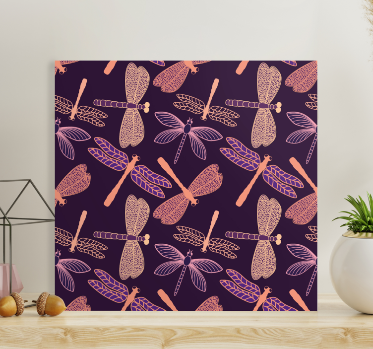 Quadro de libélulas com padrões delicados - TenStickers