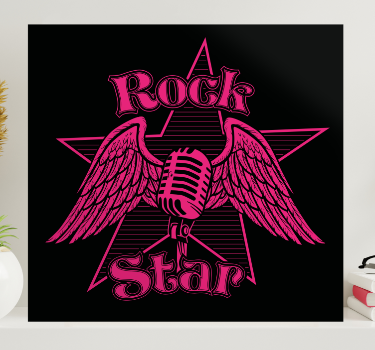 Quadro de música asas de estrela do rock - TenStickers