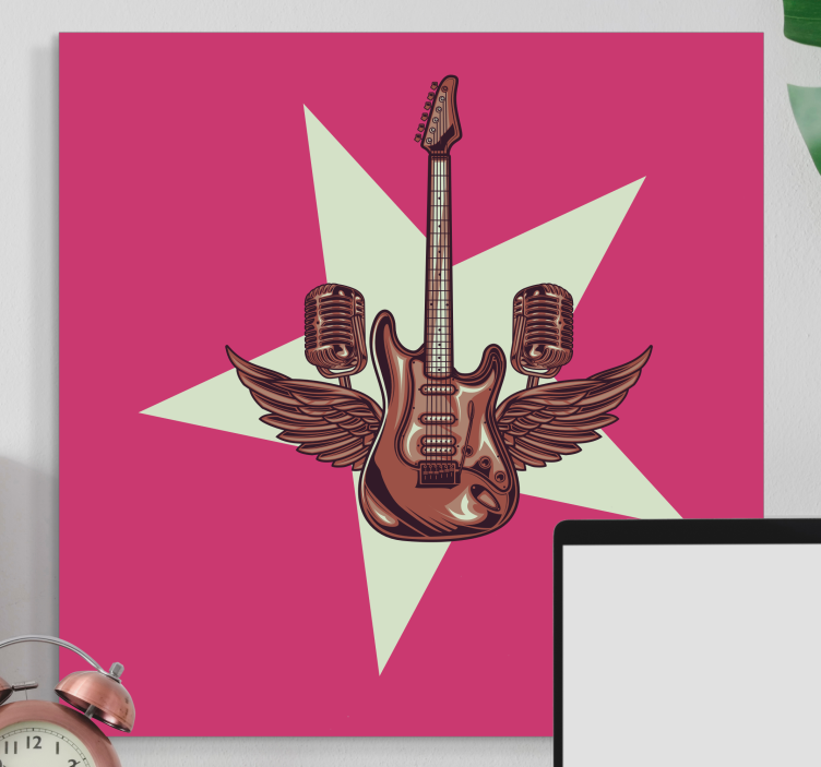 Quadro de música asas de guitarra elétrica - TenStickers