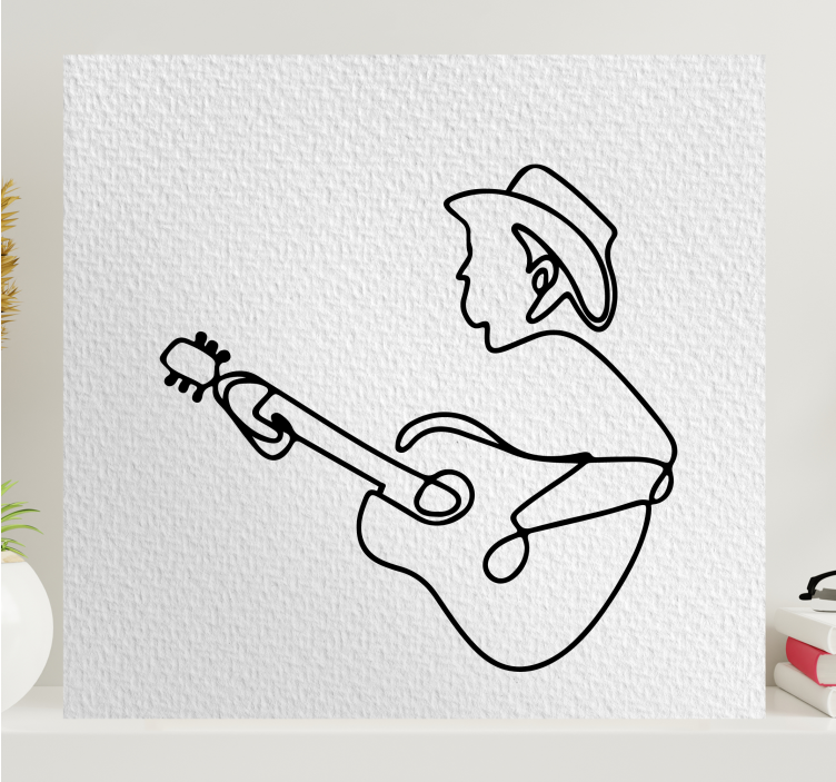 Quadro de música caubói tocando violão - TenStickers