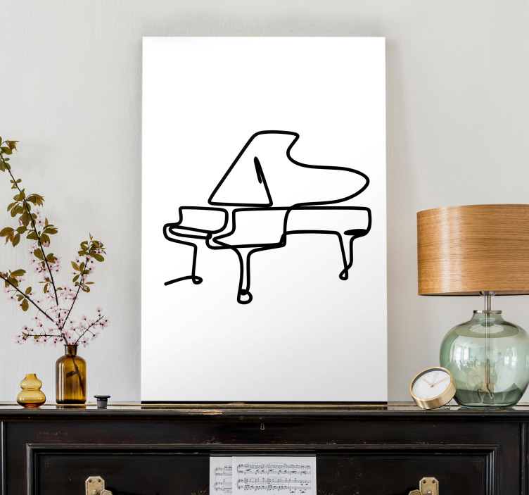 Quadro de música contorno de piano - TenStickers