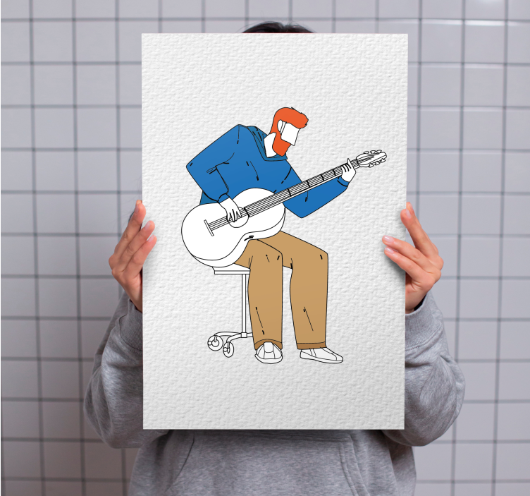 Quadro de música guitarista em performance - TenStickers