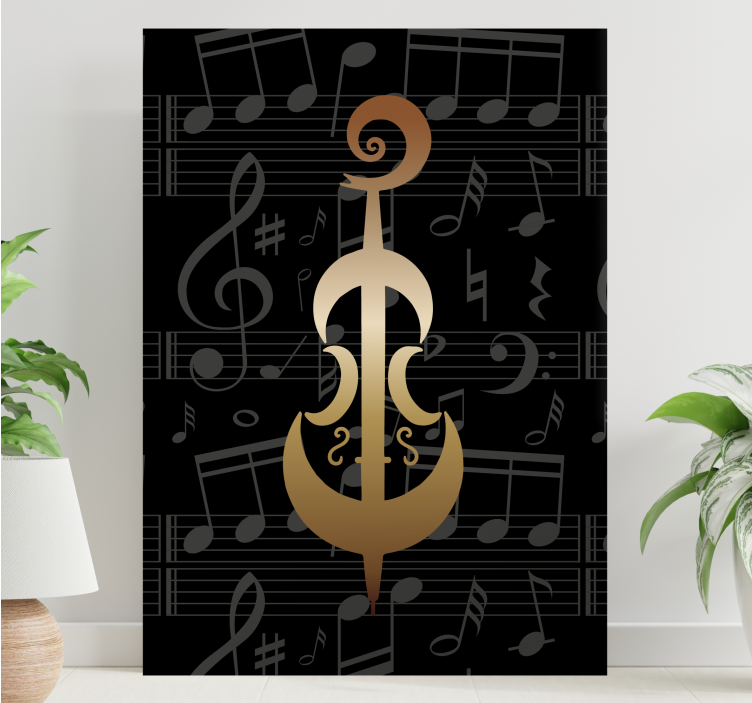 Quadro de música símbolo musical elegante - TenStickers