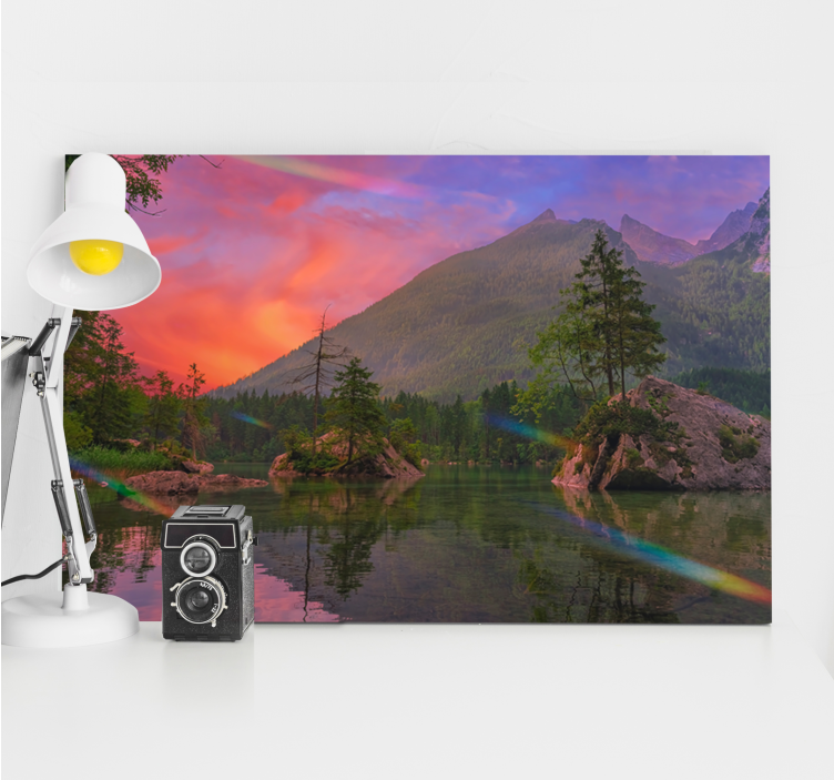 Quadro de paisage reflexo de montanha e serenidade - TenStickers