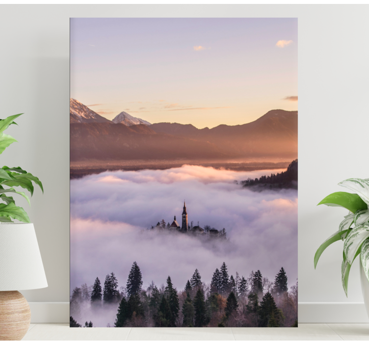 Quadro de paisagem castelo encantado nas montanhas - TenStickers