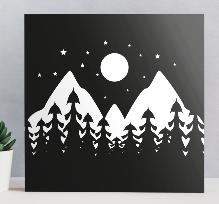 Quadro de paisagem cena da floresta montanhosa - TenStickers