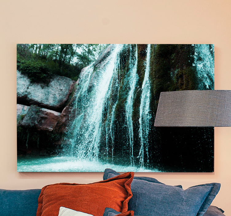 Quadro de paisagem cena de cachoeira fluente - TenStickers