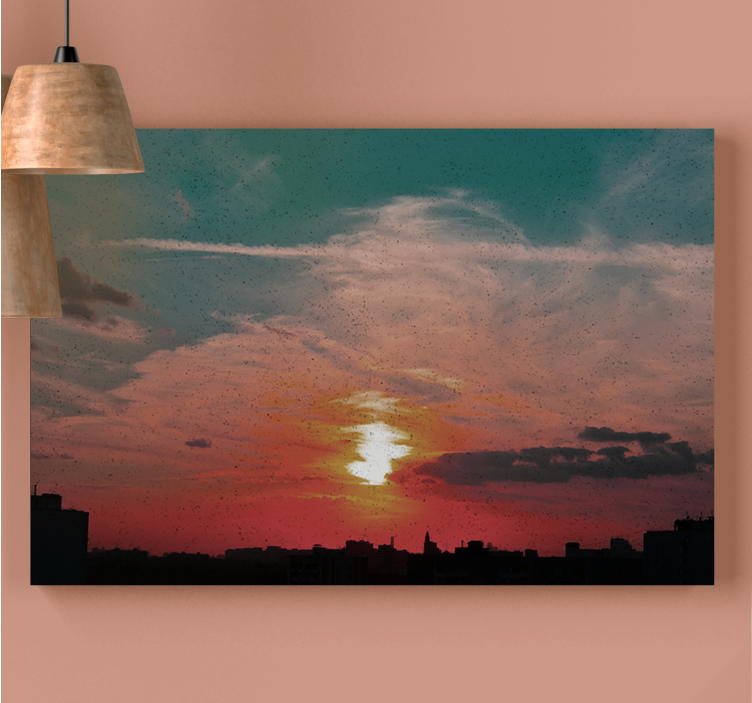 Quadro de paisagem horizonte urbano ao crepúsculo - TenStickers