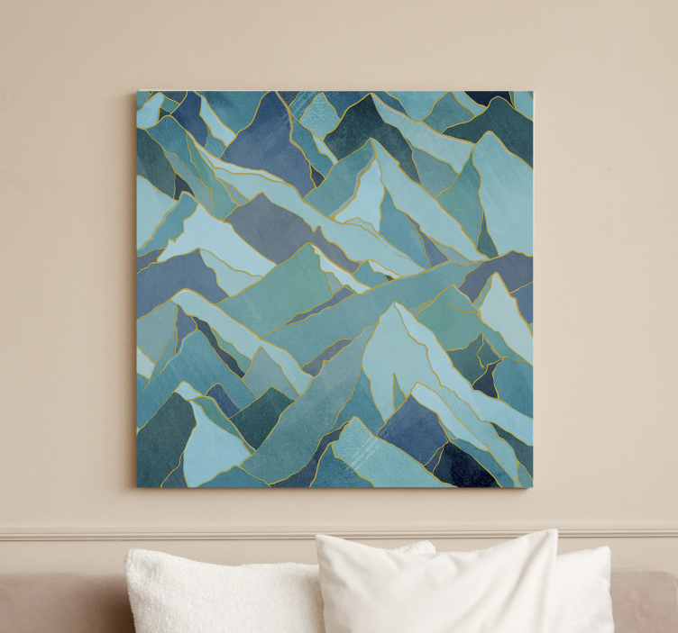 Quadro de paisagem picos de montanha abstratos - TenStickers
