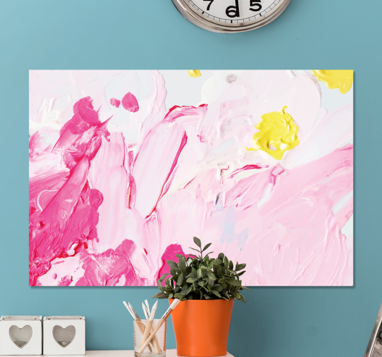 Quadro de paisagem redemoinhos abstratos em rosa - TenStickers